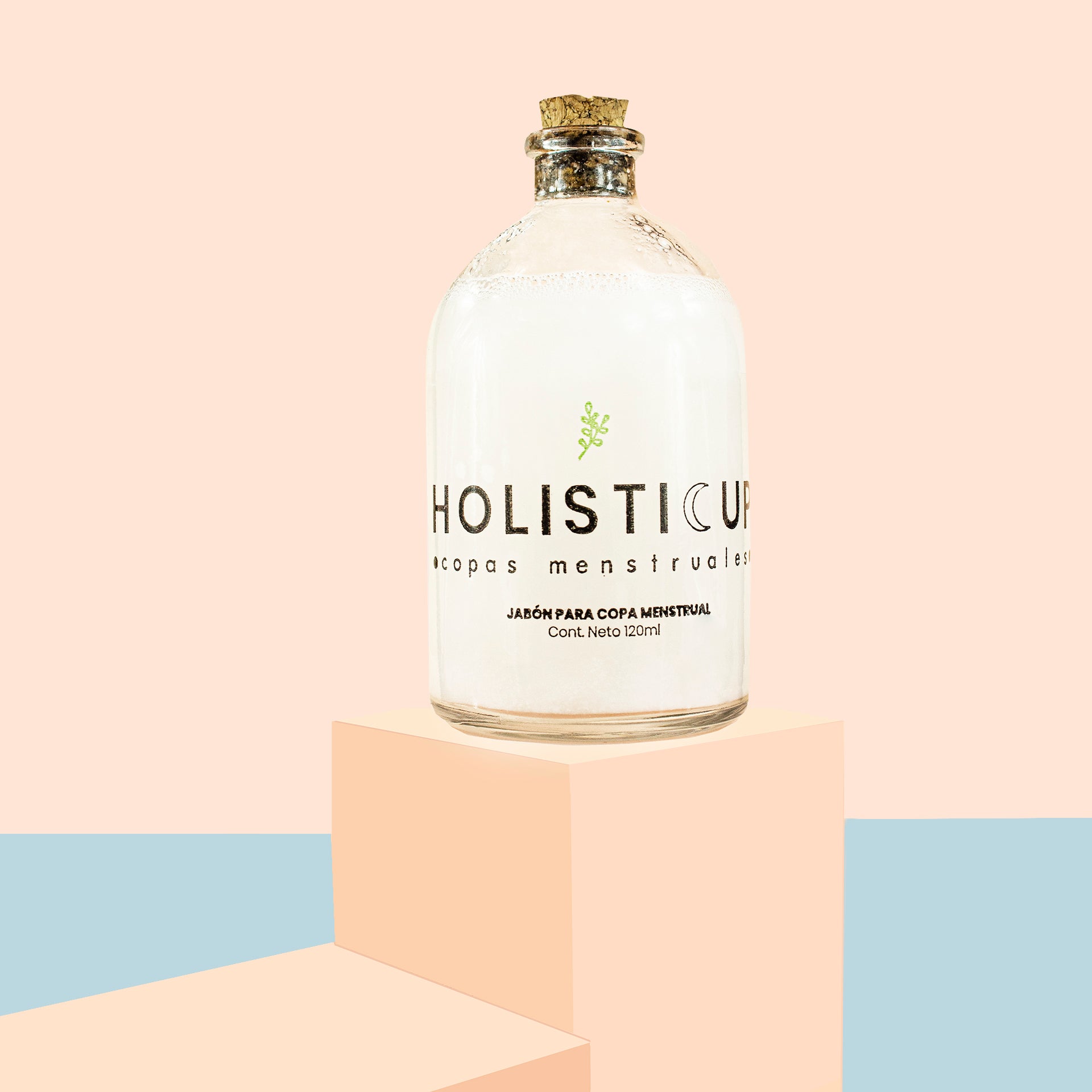 Un jabón especial para tu copa menstrual. Tiene olor a coco 